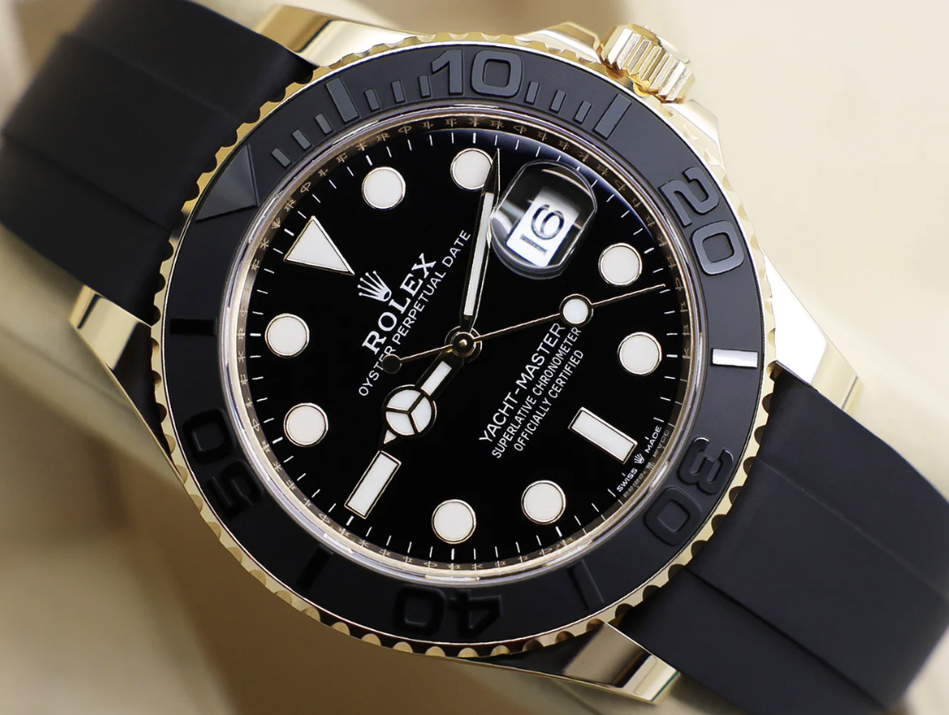 GENTS ROLEX YACHT-MASTER 42mm 226658 18ct YELLOW GOLD OYSTERFLEX STICKERS 