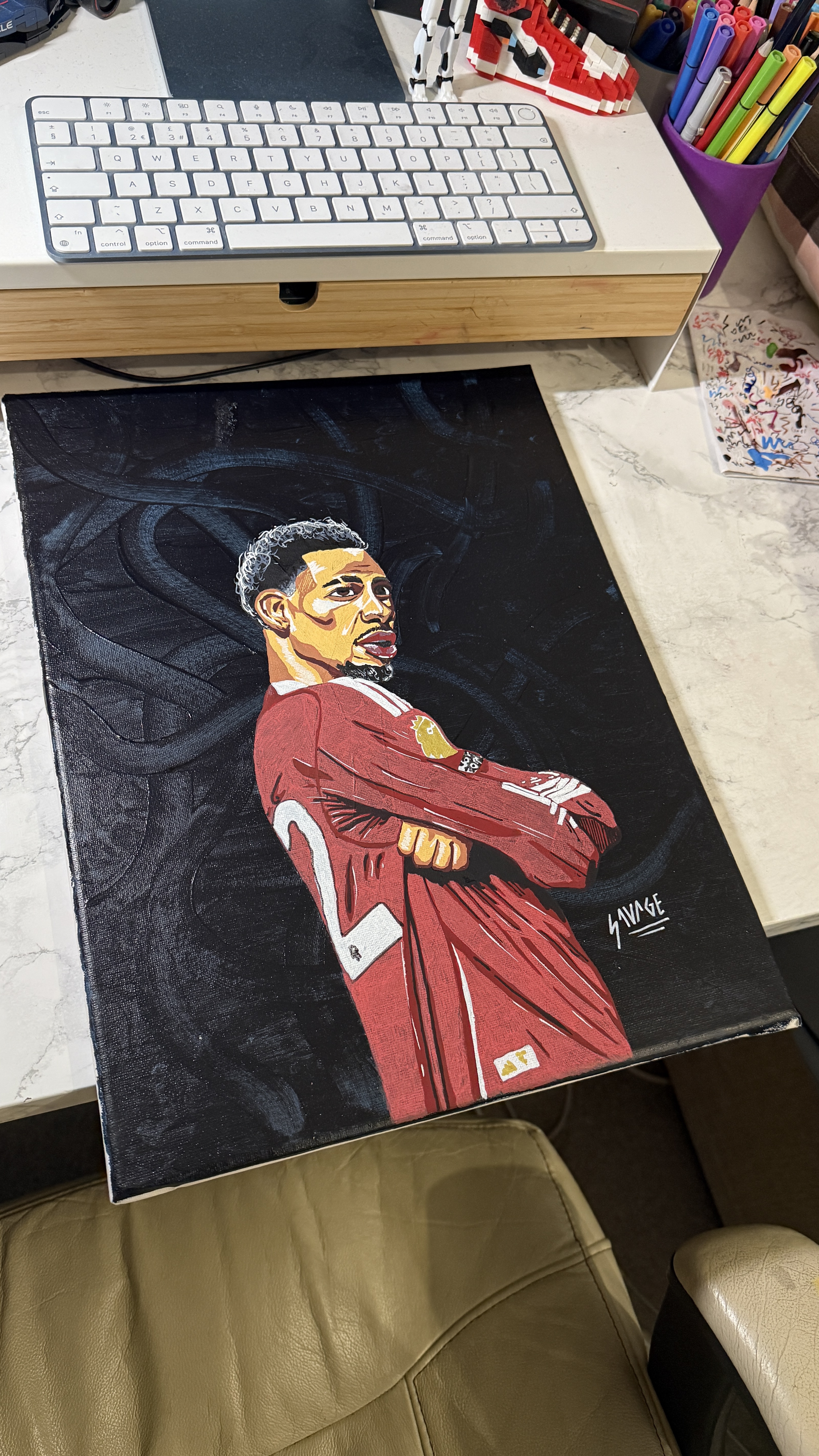 Hugo Ekitike Painting