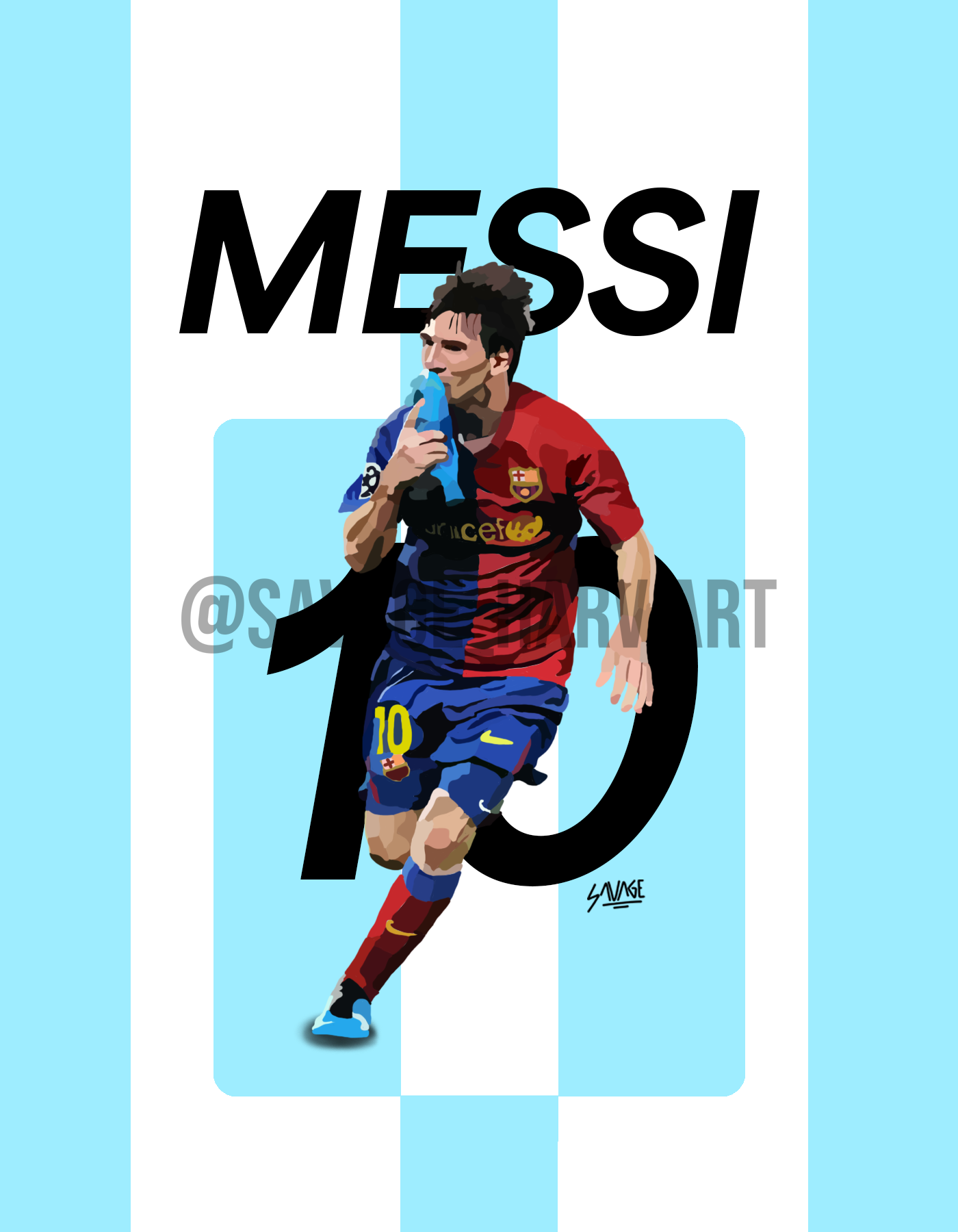 Lionel Messi A3 Print