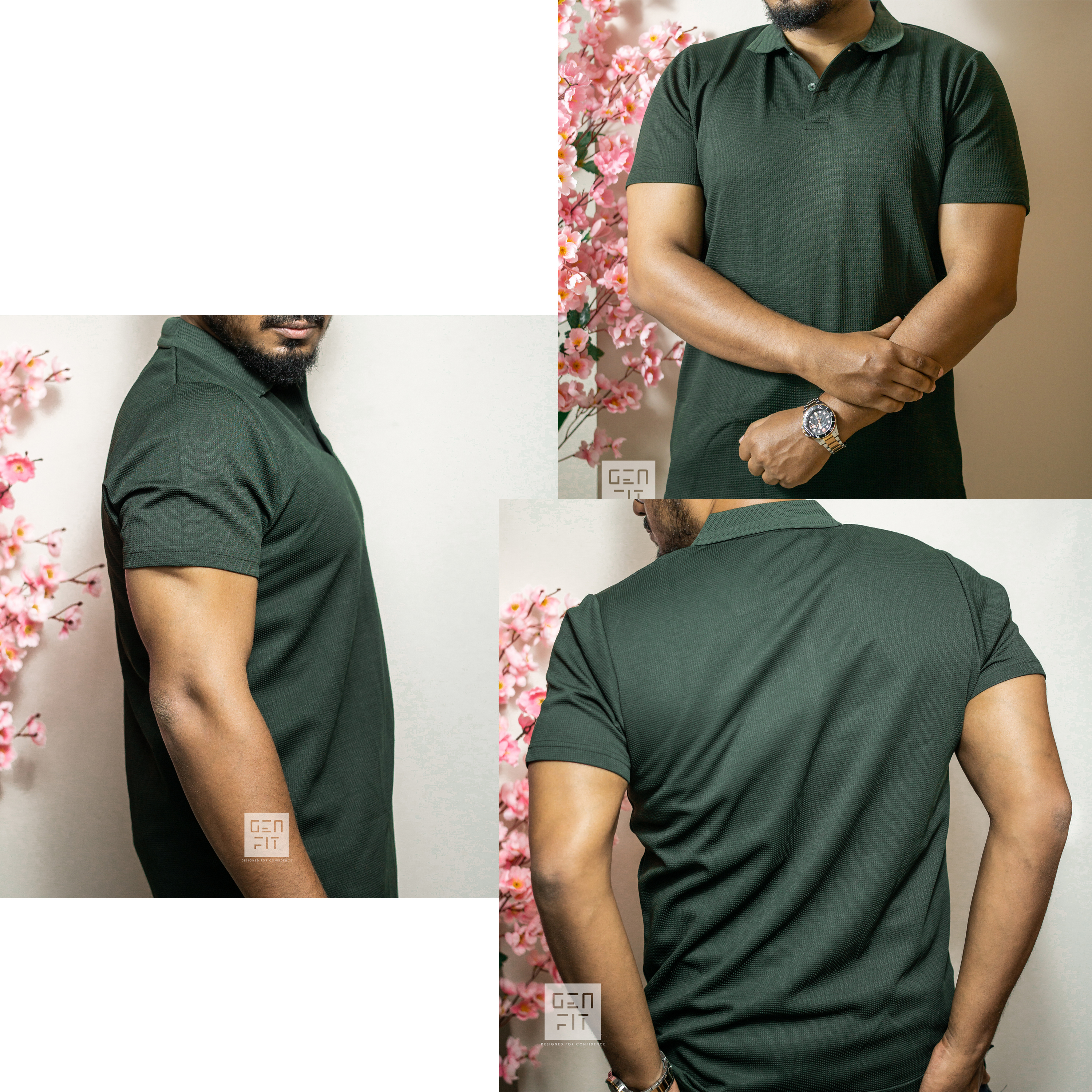 Men's Dark Olive Polo T-Shirt