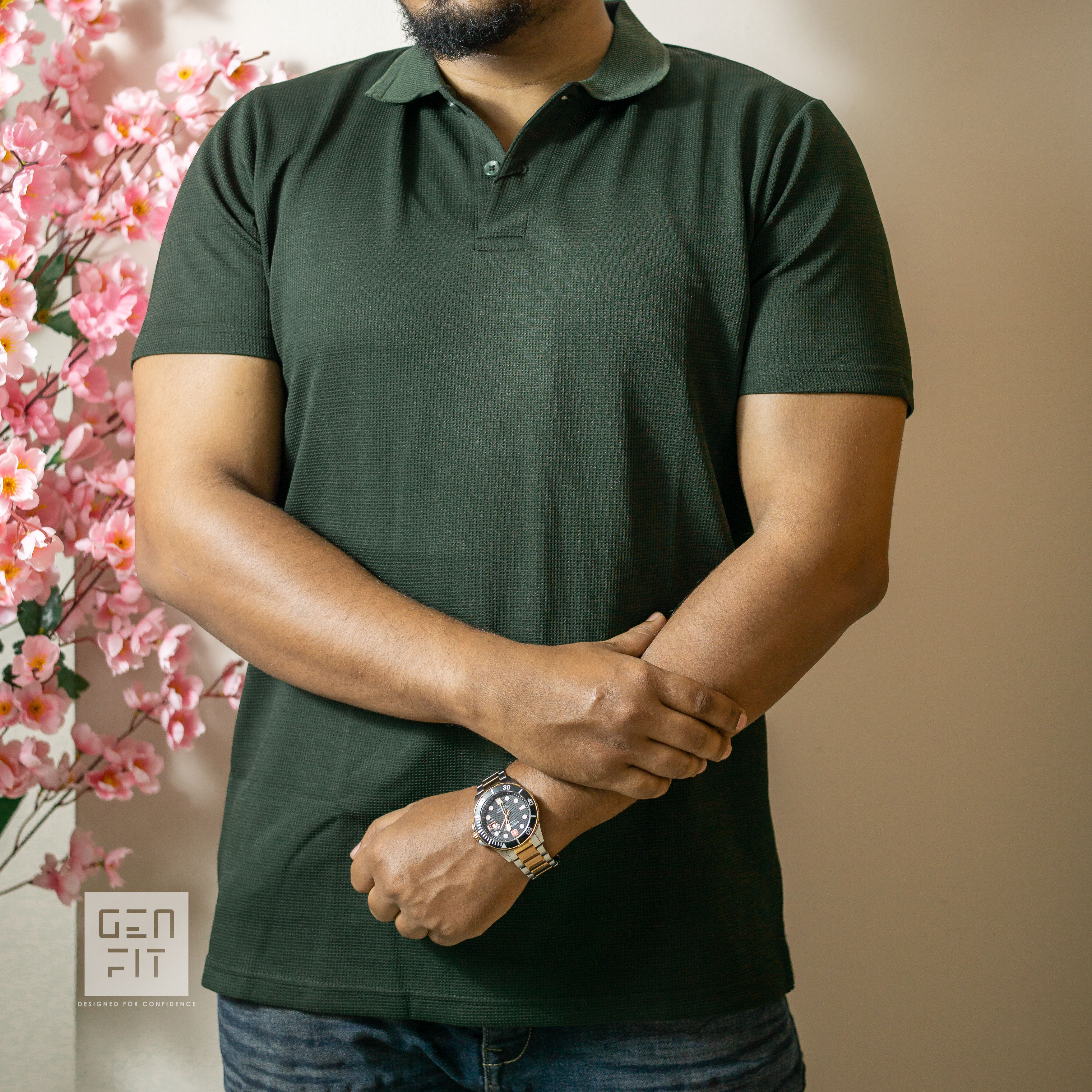 Men's Dark Olive Polo T-Shirt