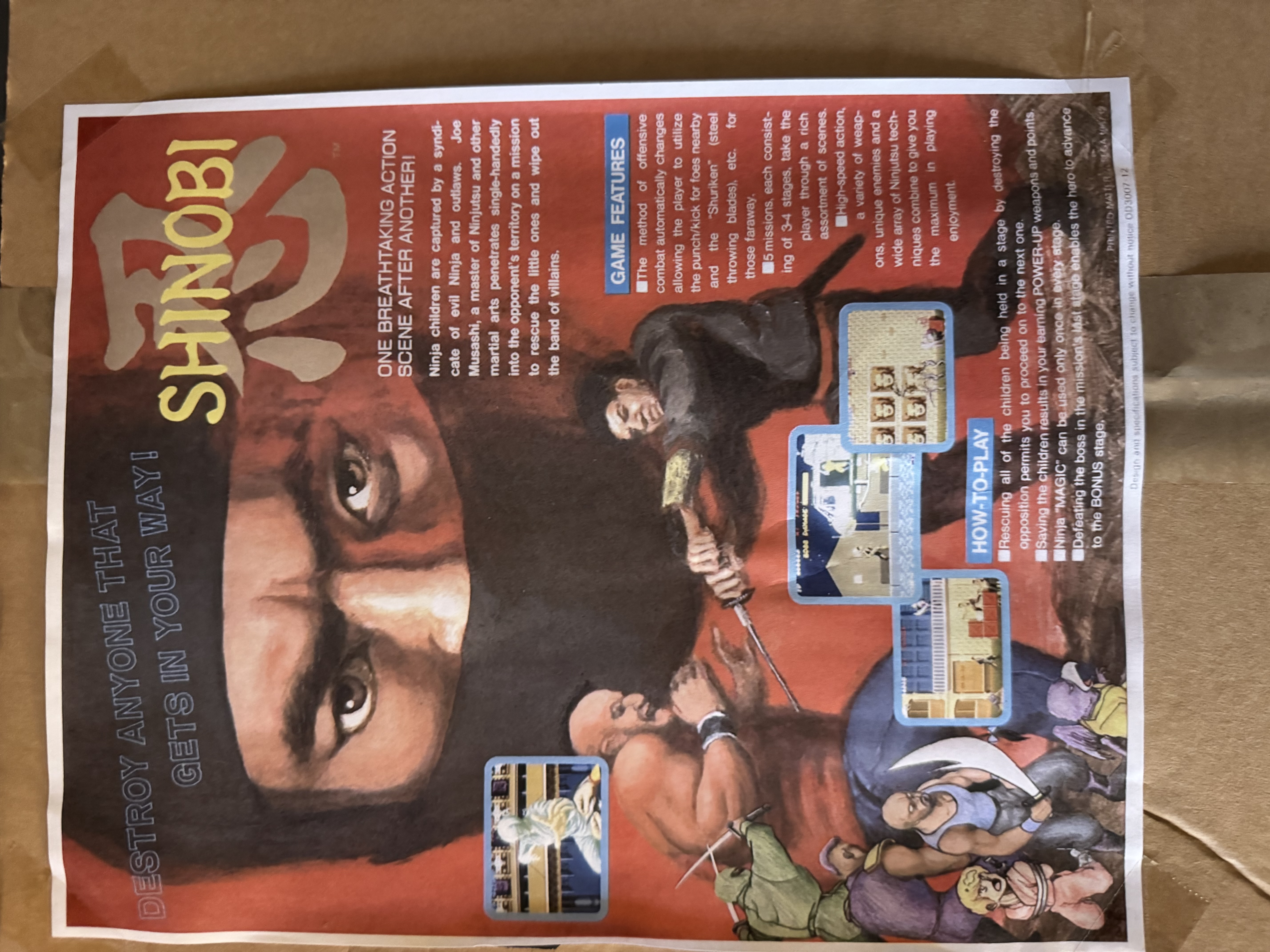 Carte arcade jamma Sega Shinobi