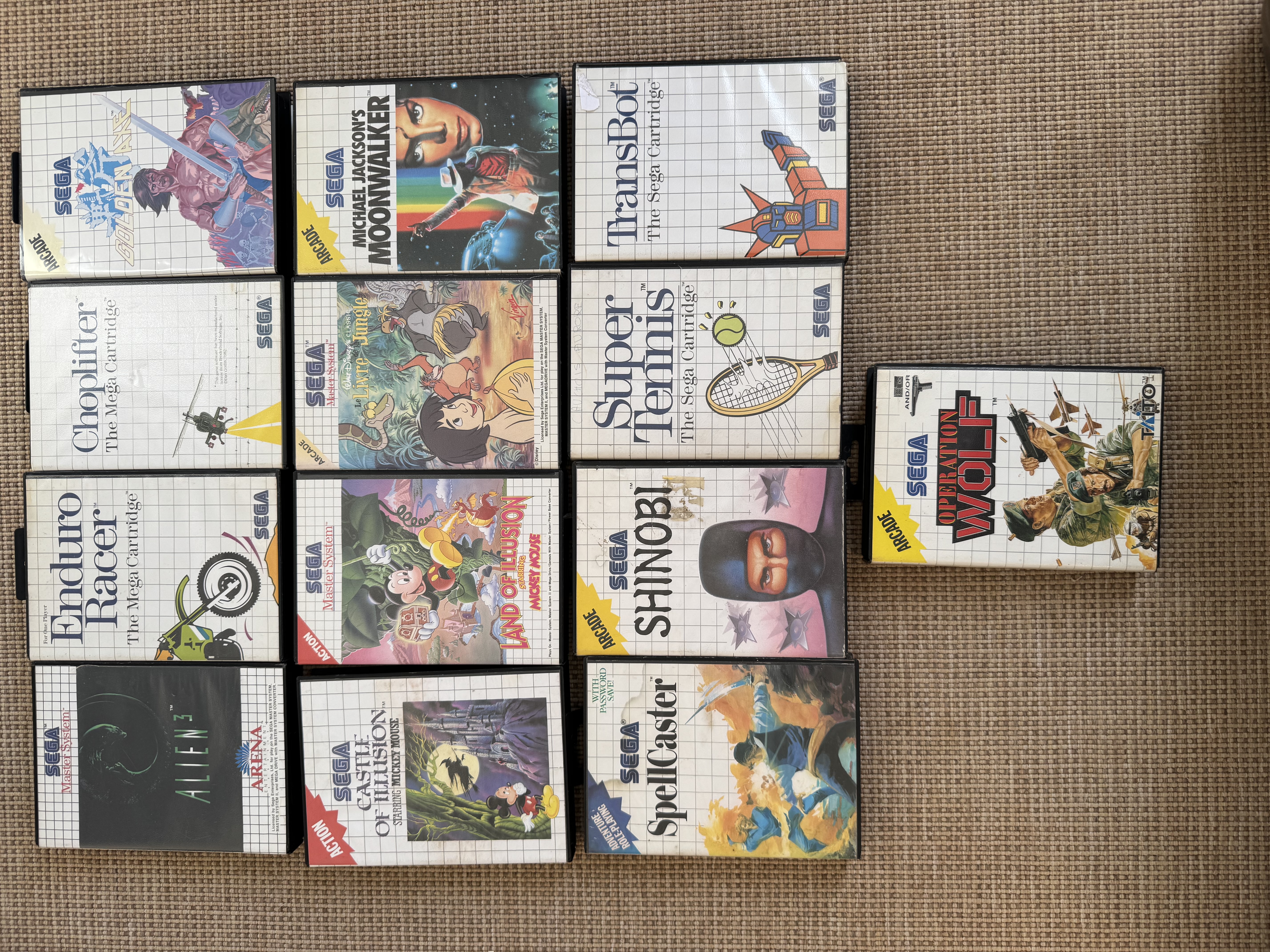  Lot de 13 jeux vidéos master system sega