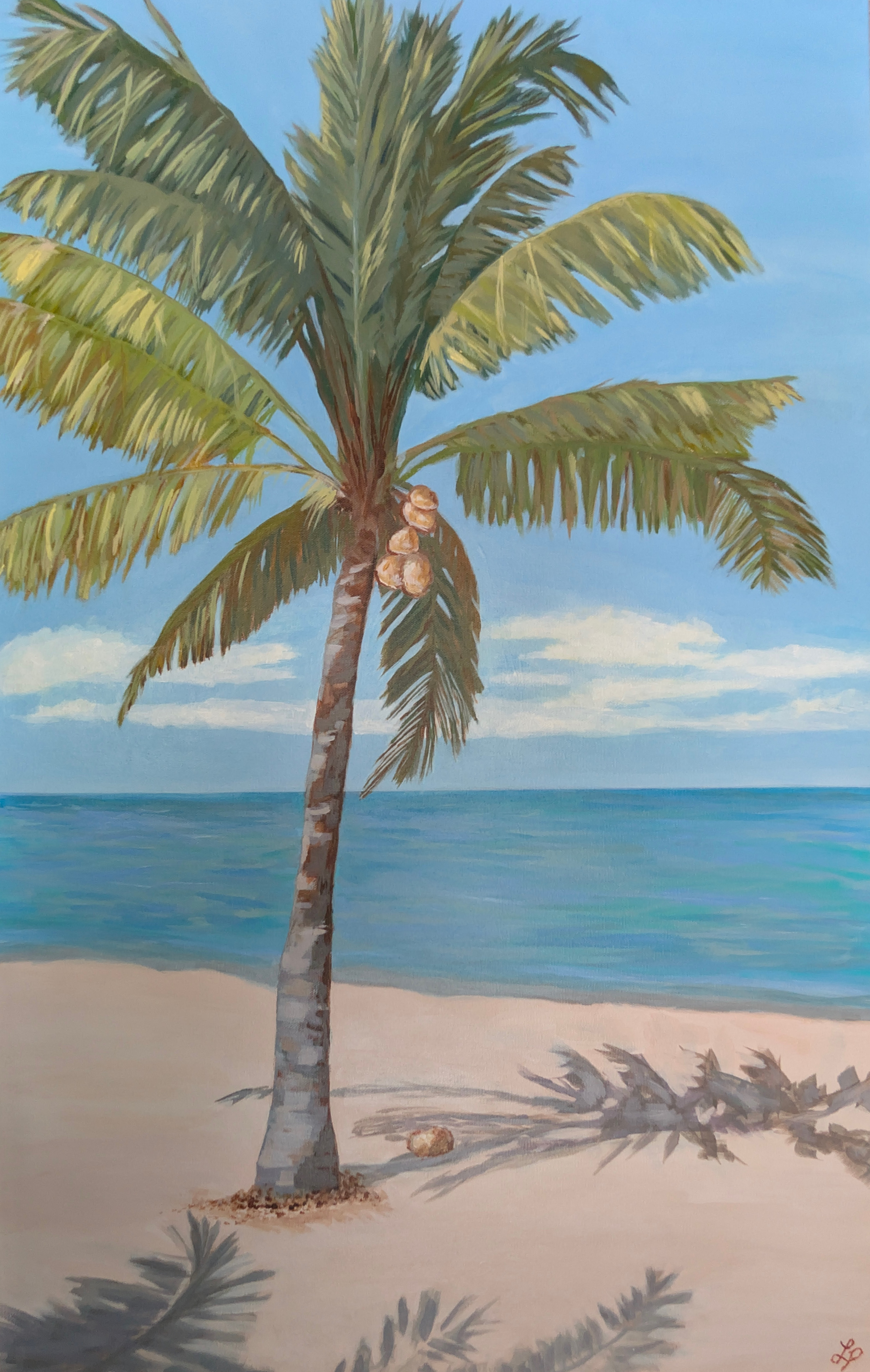 "Fallen Coconut" Original Acrylic on Canvas