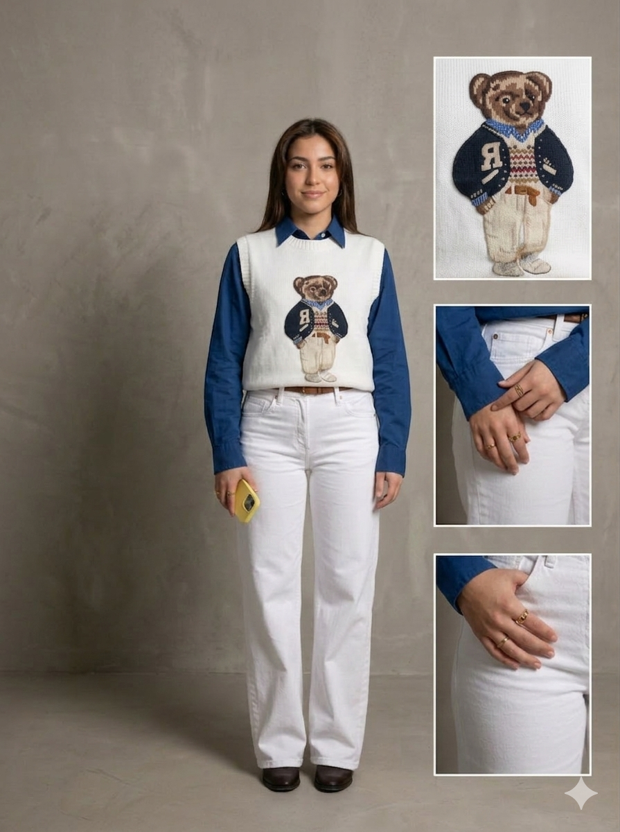 Gilet con Orsetto Ricamato