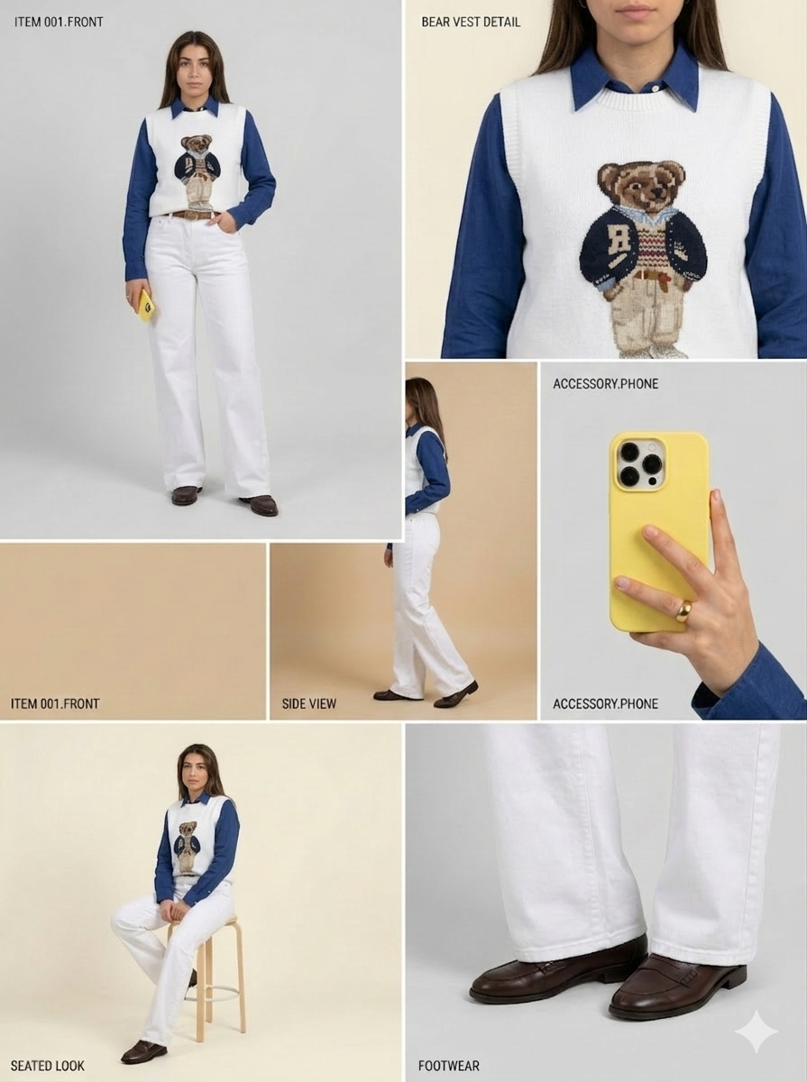 Gilet con Orsetto Ricamato