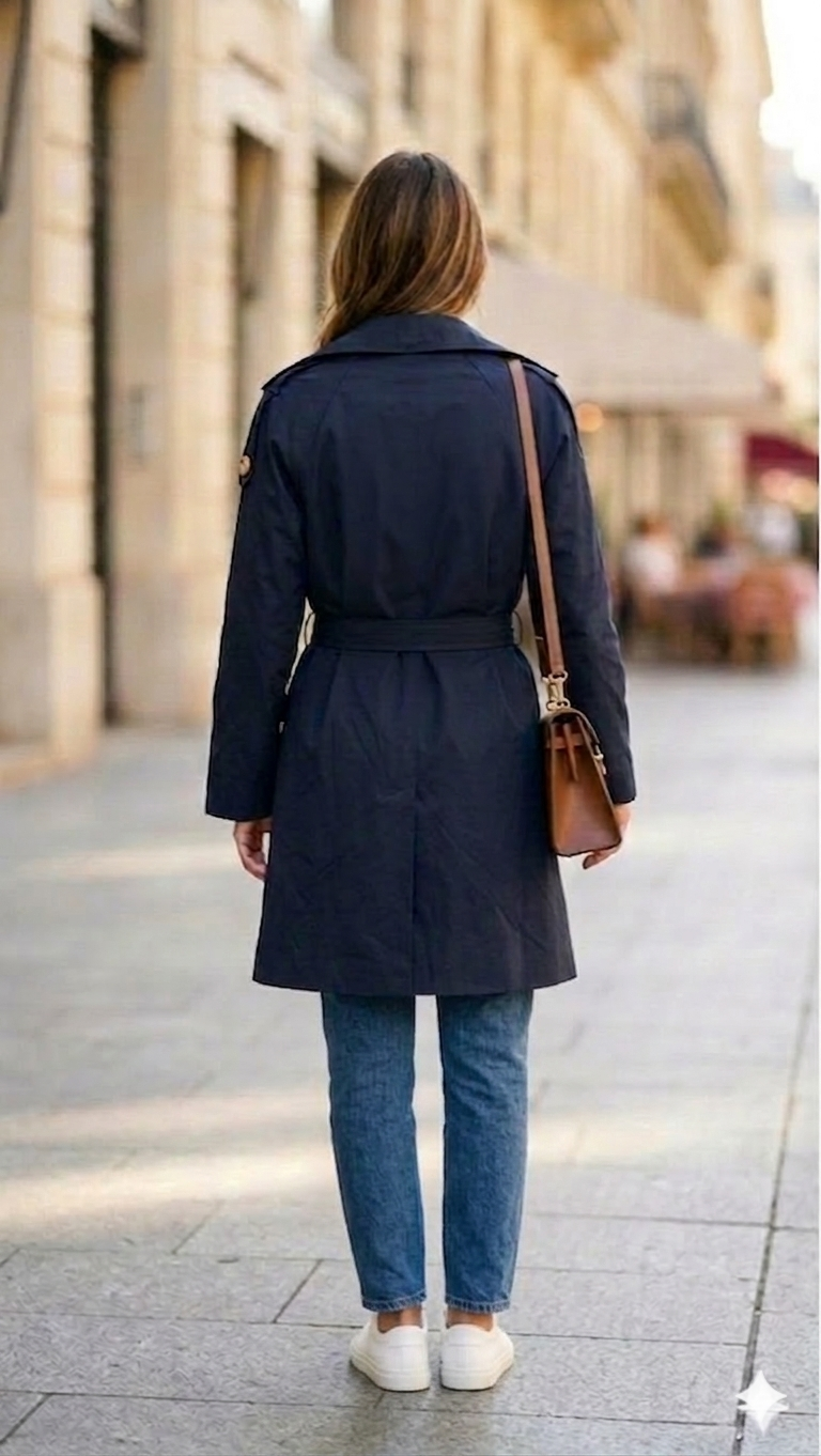 Trench Blu Navy Donna
