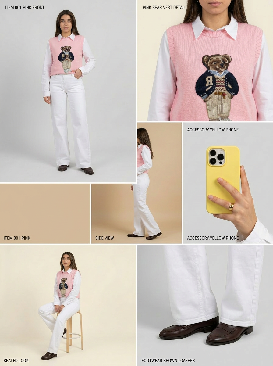 Gilet Rosa con Orsetto