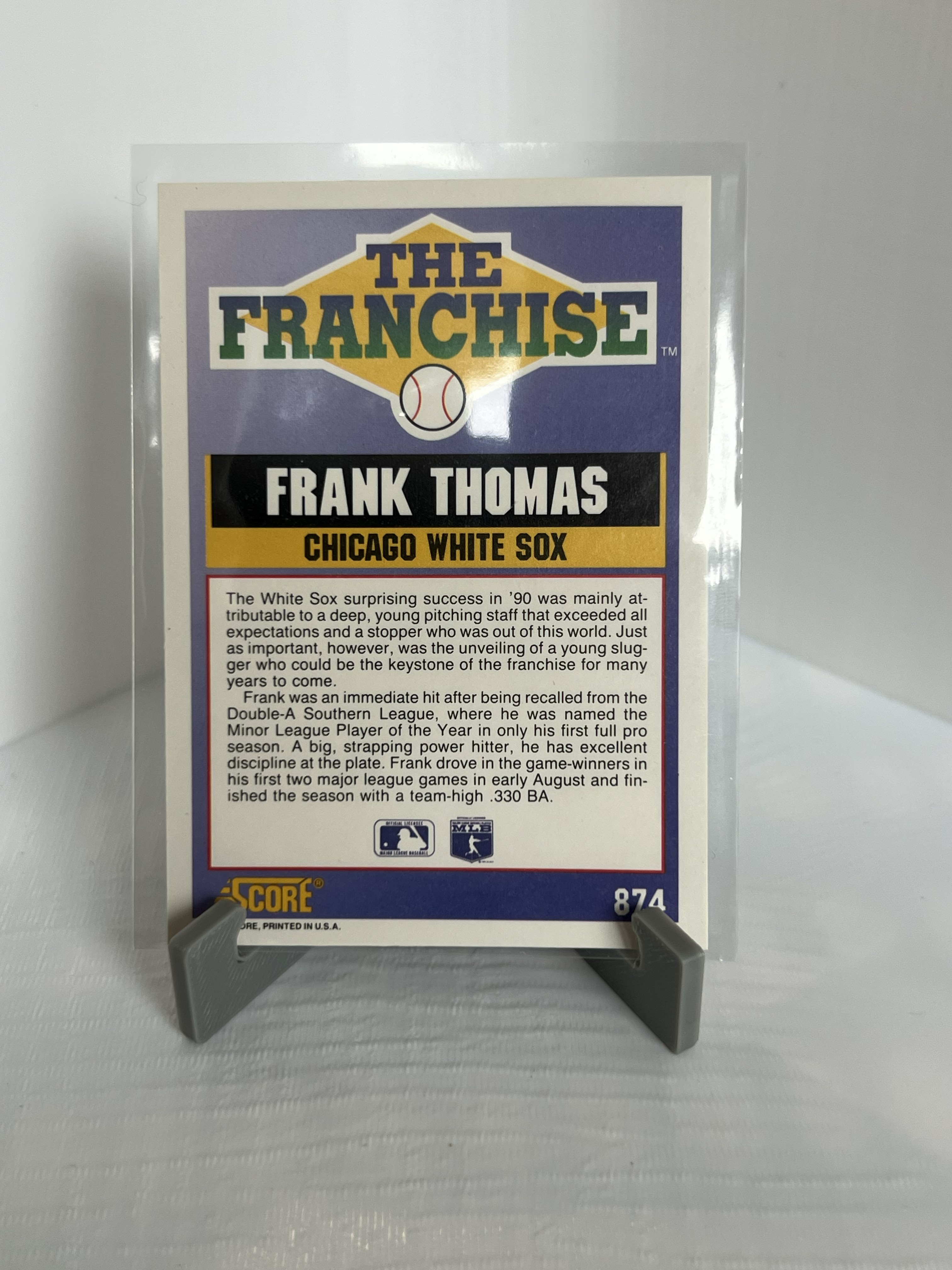 Score 1991 Frank Thomas Baseball Card