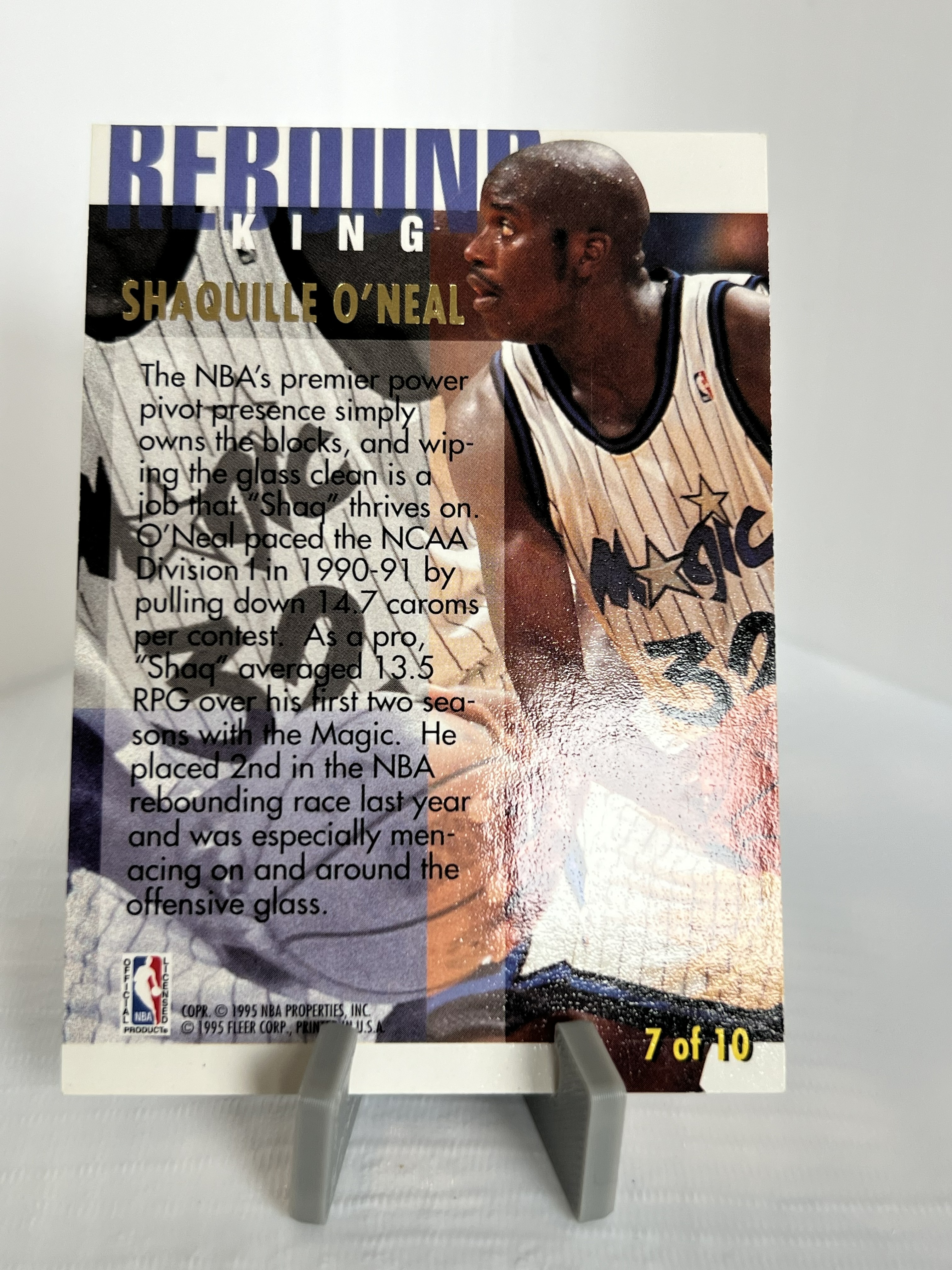 1994-95 Fleer Ultra Rebound King Shaquille O'Neal Insert Card