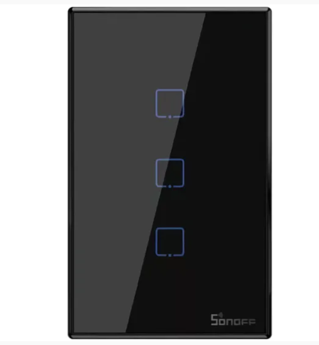 Interruptor Inteligente Touch Sonoff T3U com Módulo Receptor RF - Preto