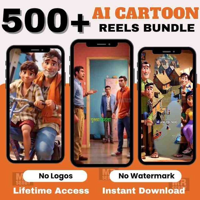 500+ AI Cartoon Reels Bundle