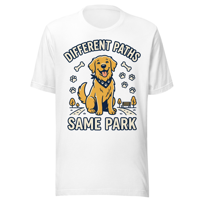 Different Paths Same Park Funny Dog T-Shirt | Cute Dog Lover Gift | Unity Humor Tee