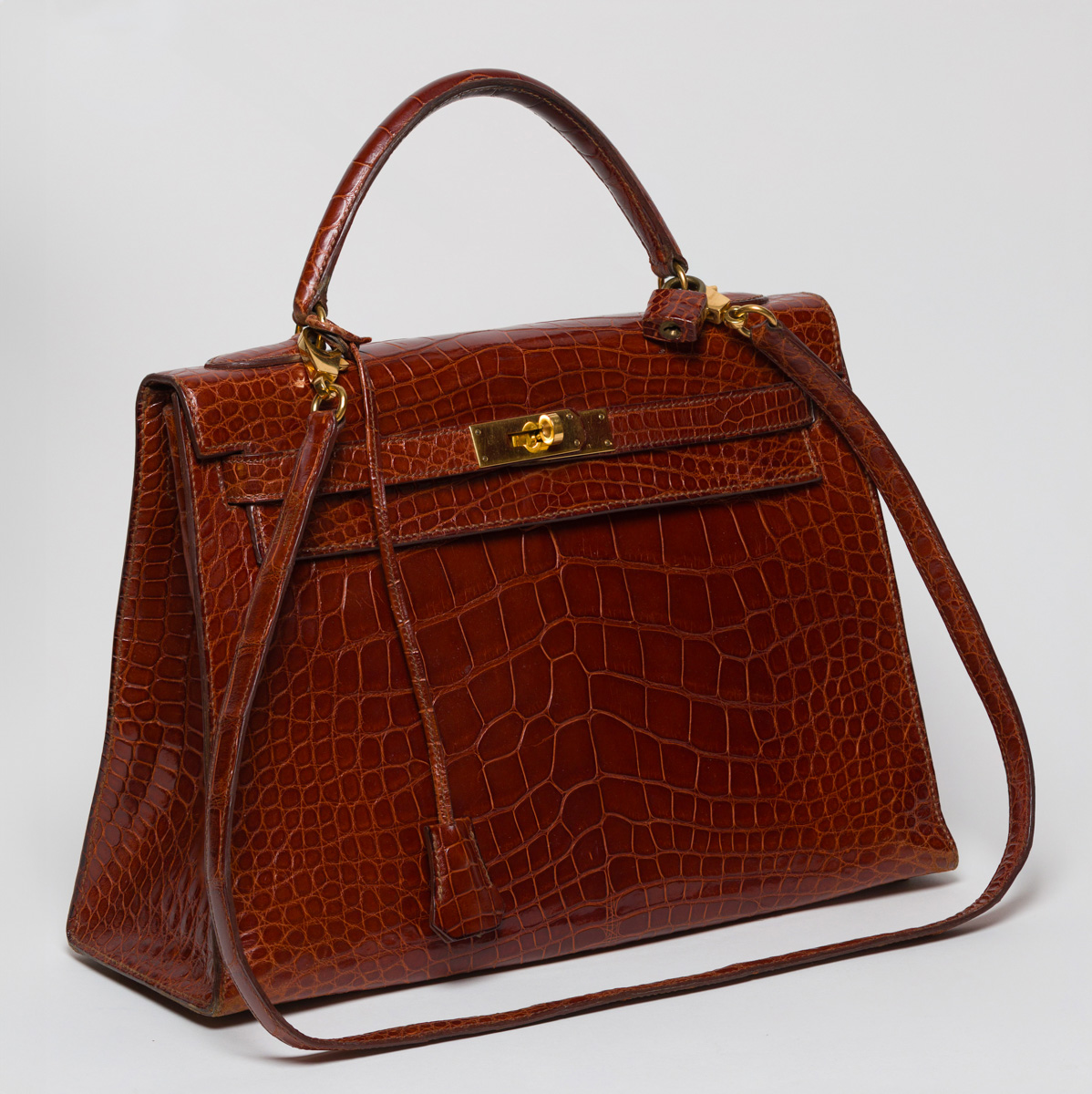 Sac Hermes Kelly 32 Crocodile Cognac