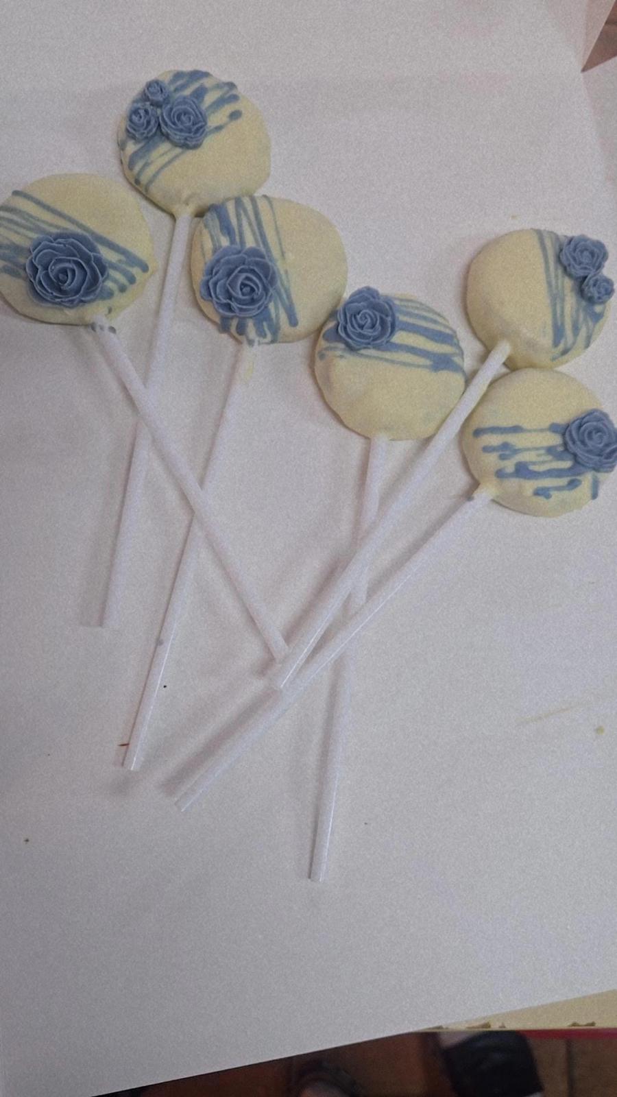 Blue Rose Cookie Pops