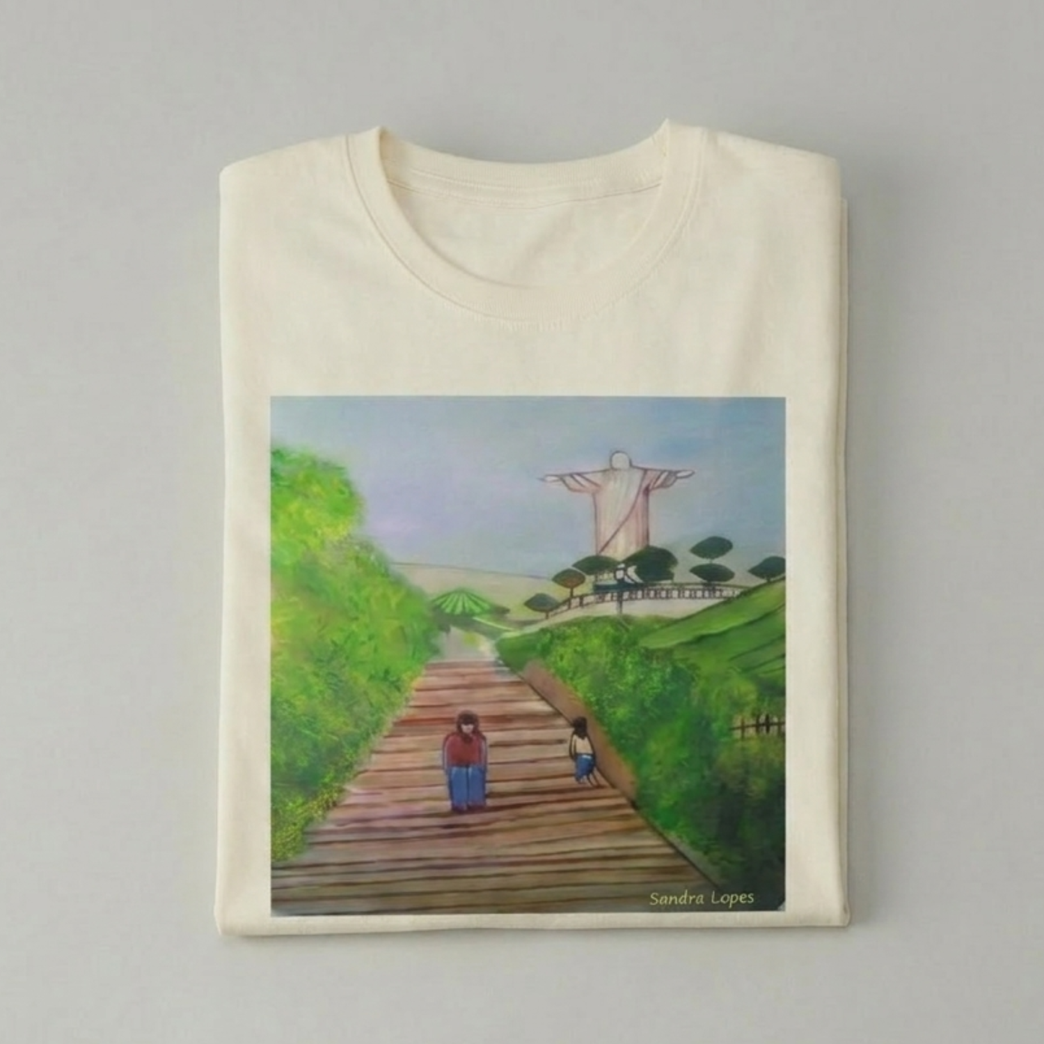 Kit Camiseta Artística Cristo Redentor + Guia Inclusivo (Braille e Tinta).