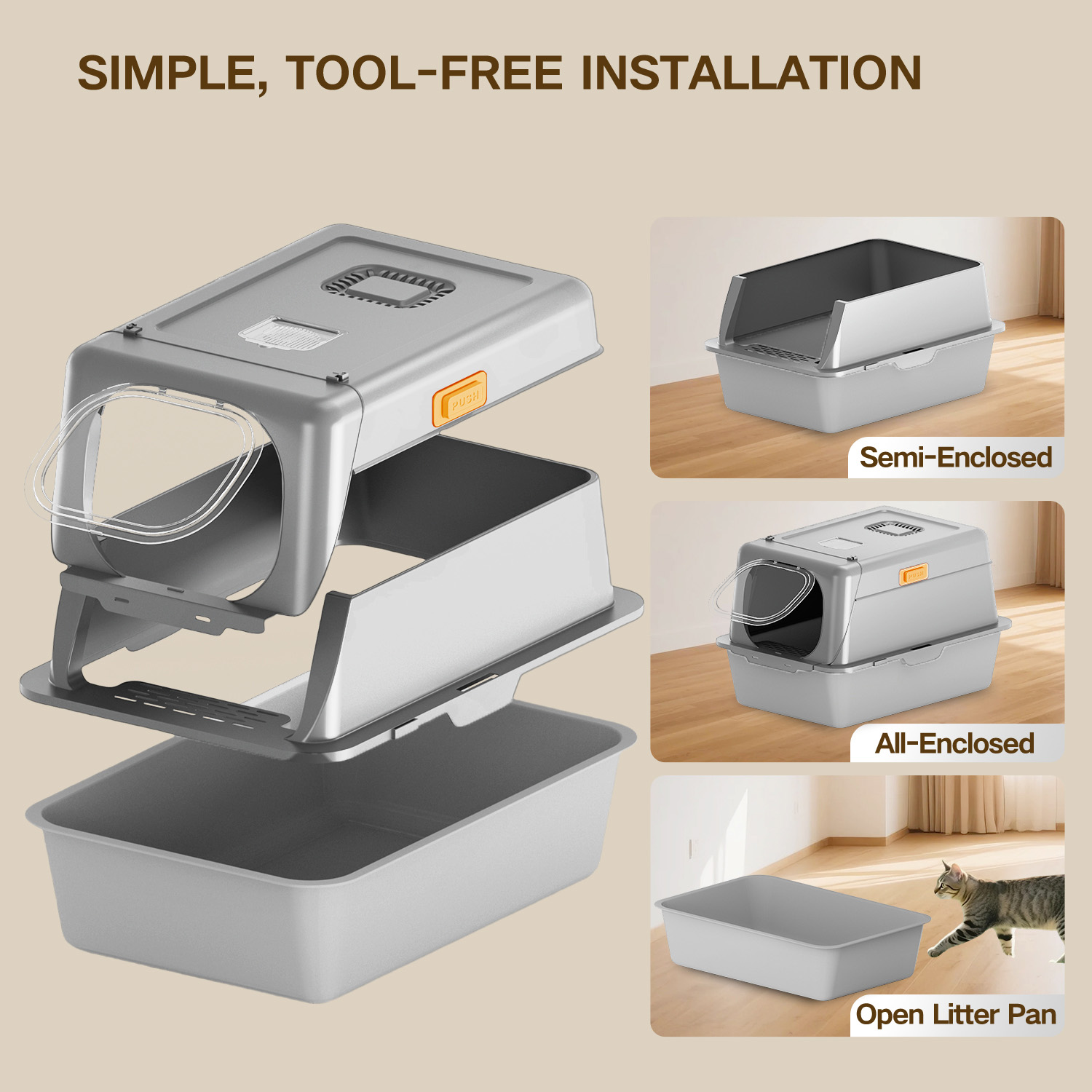 kryptazh XX-Large Stainless Steel Cat Litter Box