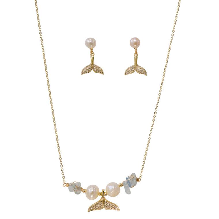 Necklace & Earring Set Whale Tail
