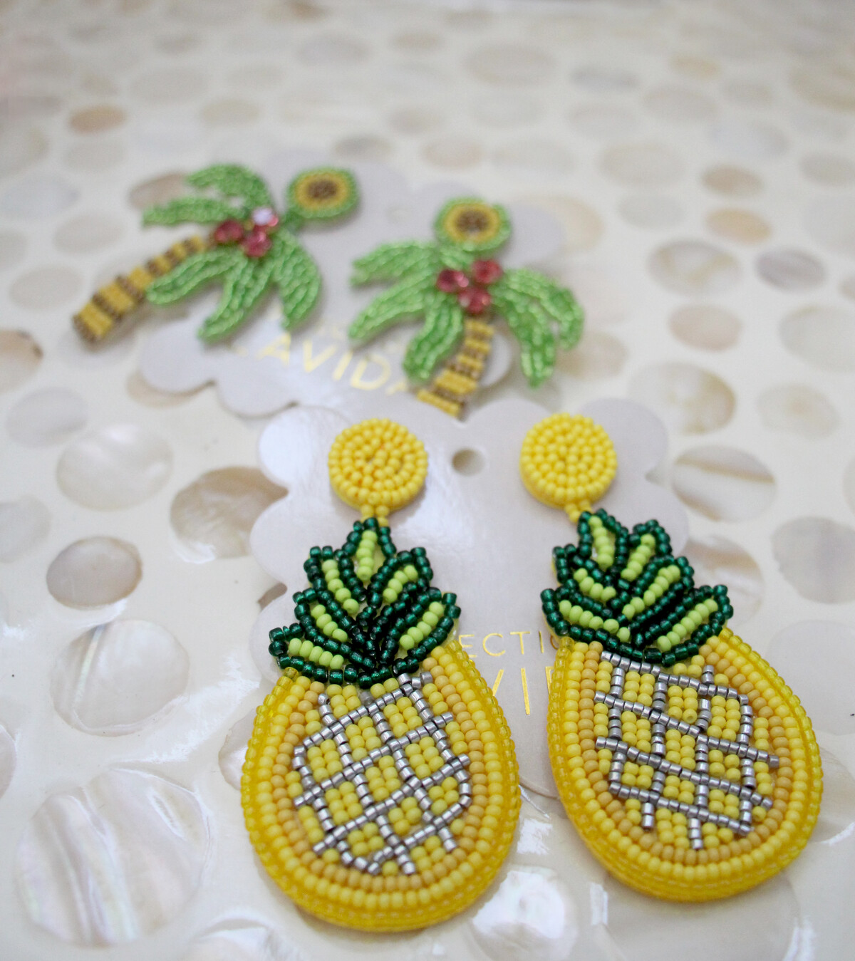 Earrings Pineapple Splash Beaded