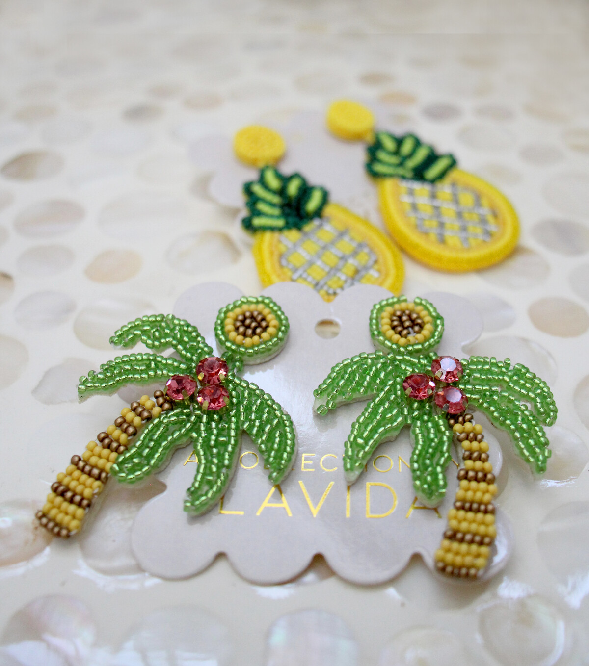 Earrings Exotic Palms Beaded