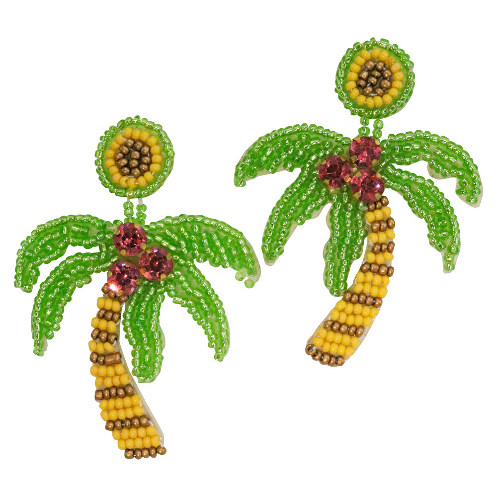 Earrings Exotic Palms Beaded