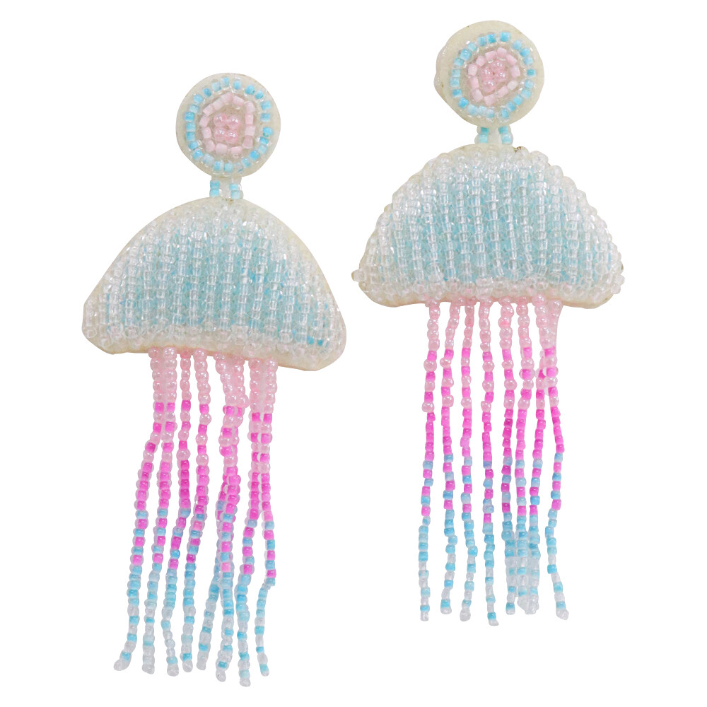 Earrings Jellyfish Beaded