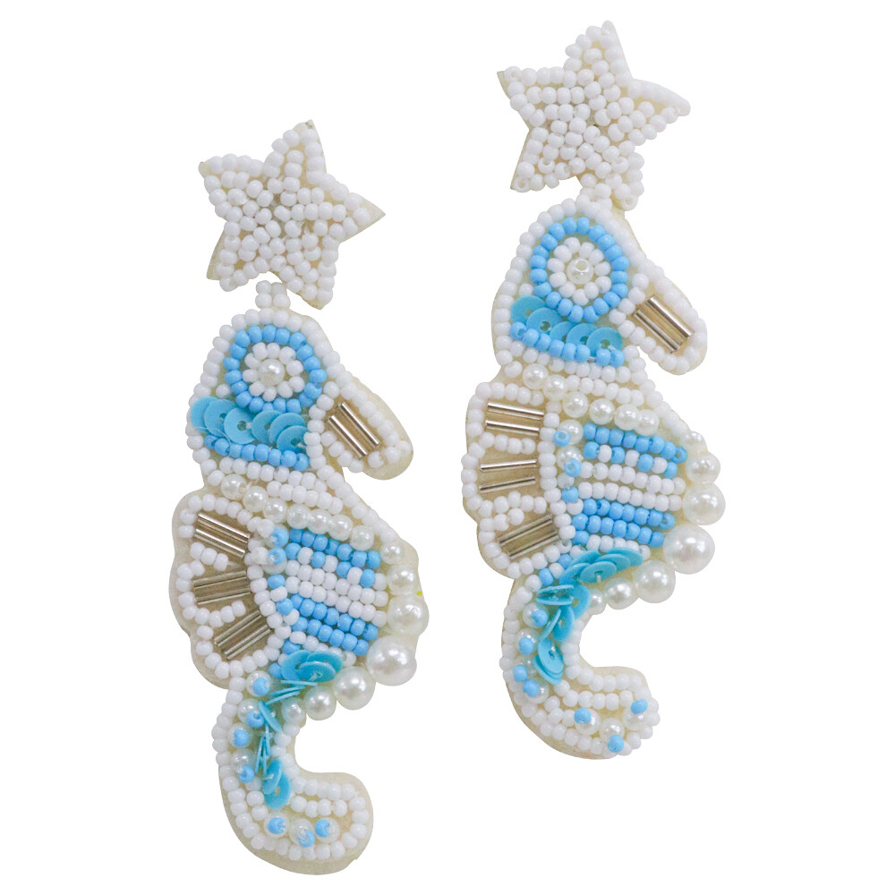 Earrings Seahorse Beaded