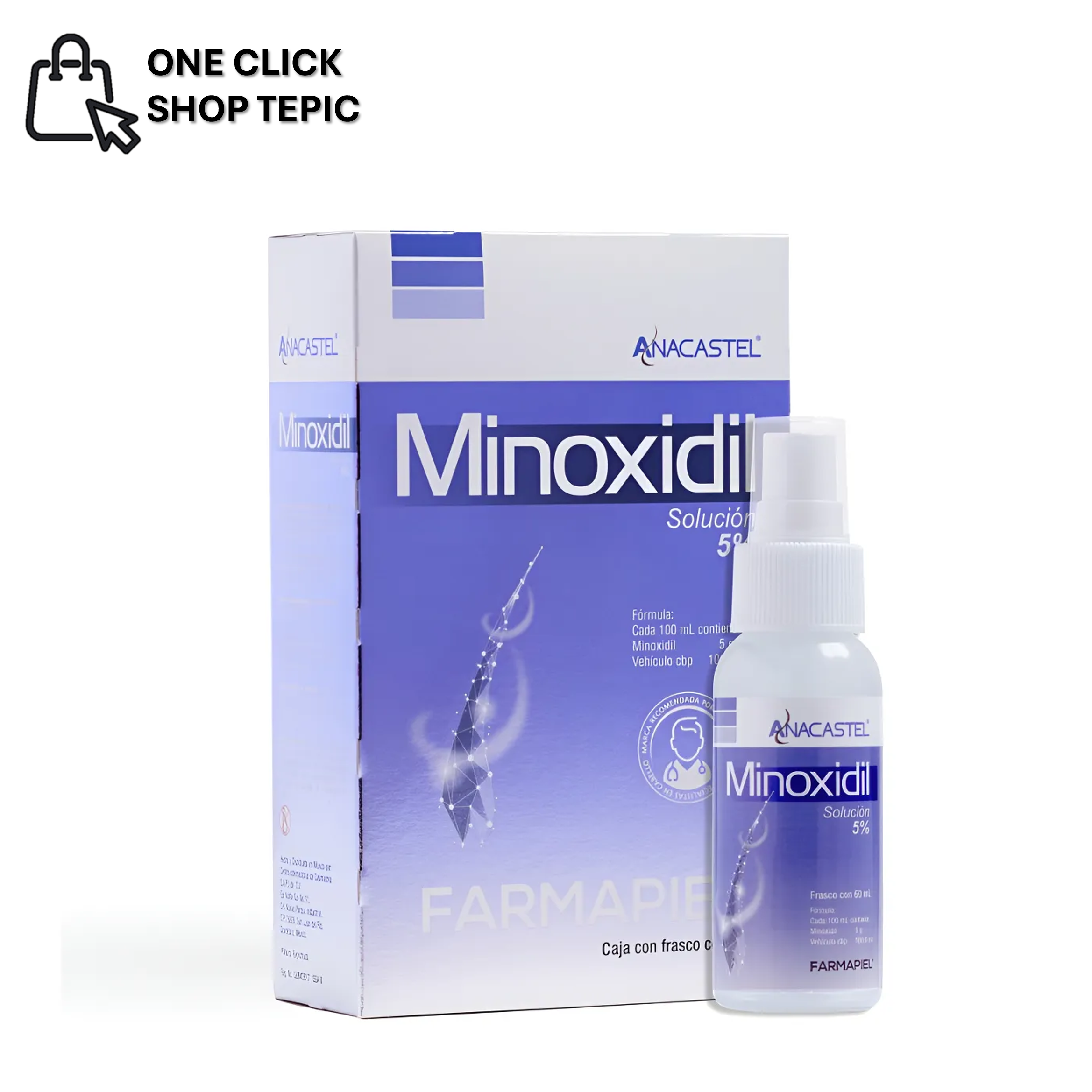 Minoxidil Anacastel 5% Solución Cabello Y Barba 60 Ml