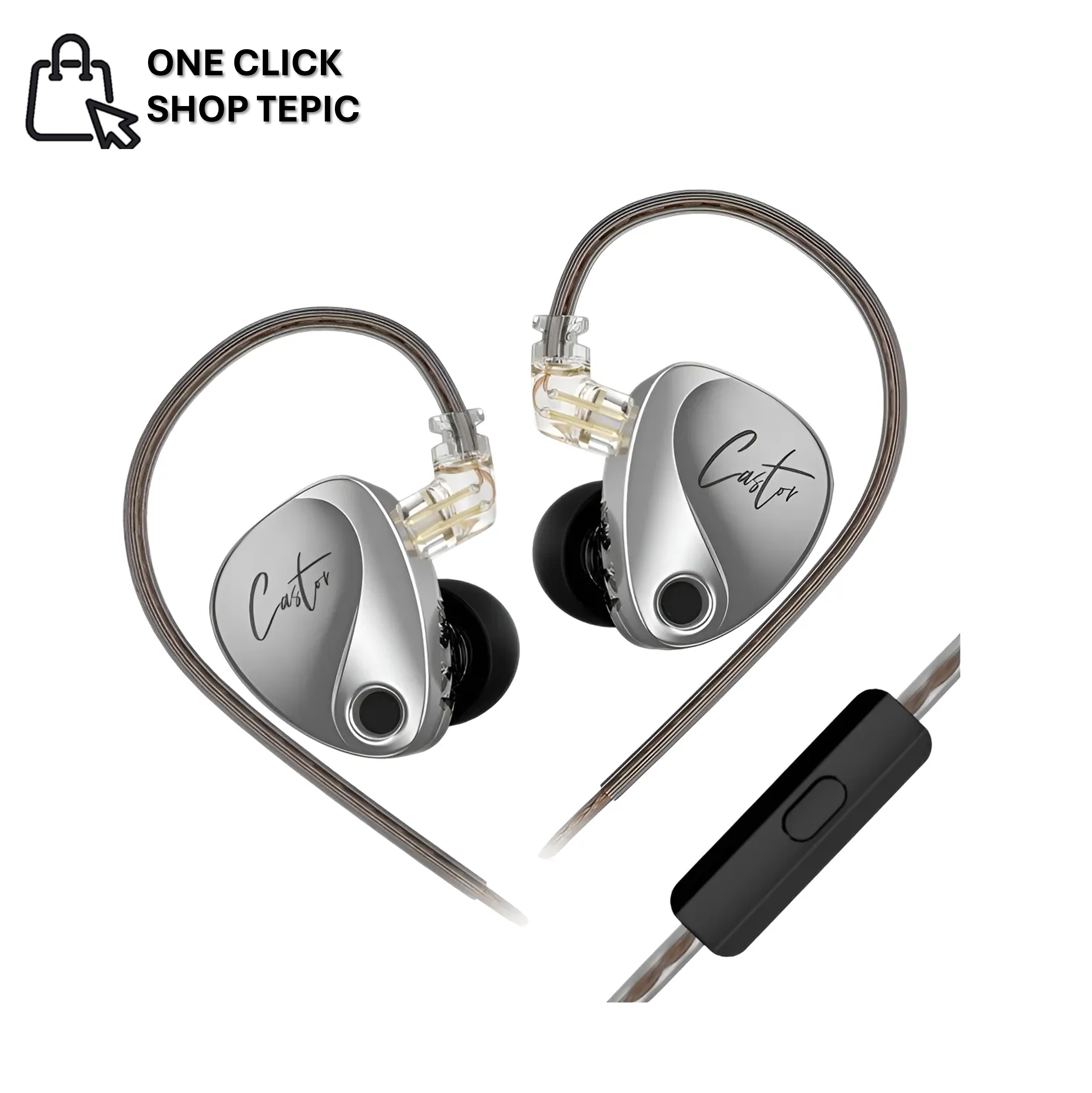 Audifonos Kz Castor Standard 4 Drivers con Microfono Harmam con ecualizador de color plateado