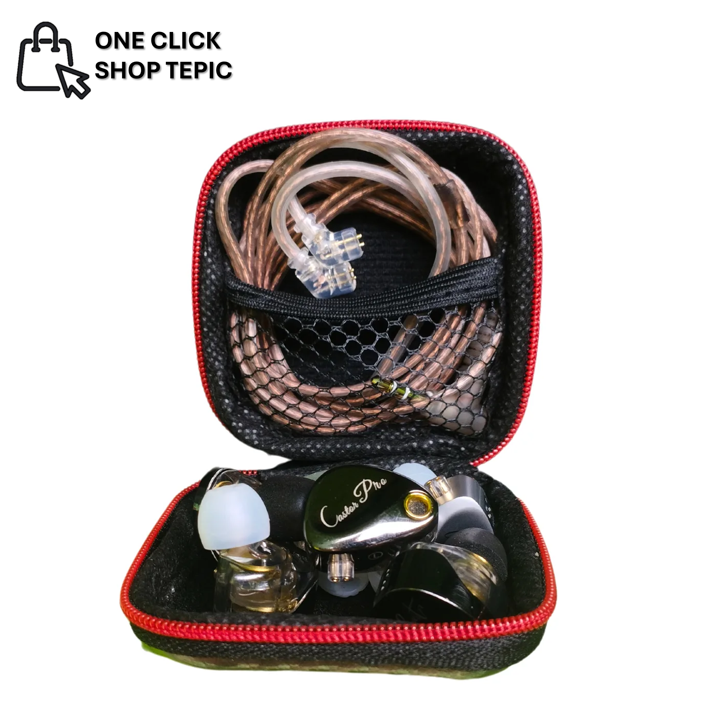 Estuche tipo Fibra de carbono para audifonos