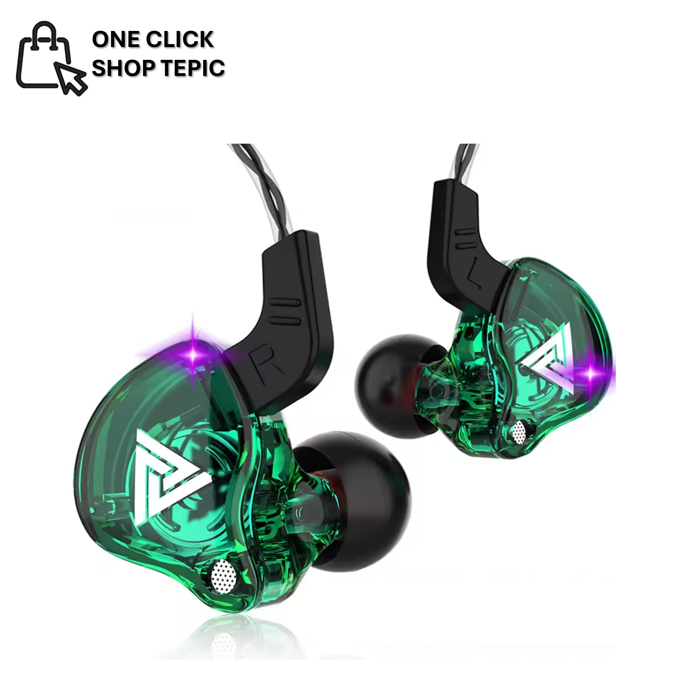 Audifonos Verdes QKZ AK6 De Monitoreo Gamer Hifi Deepbass Mic 