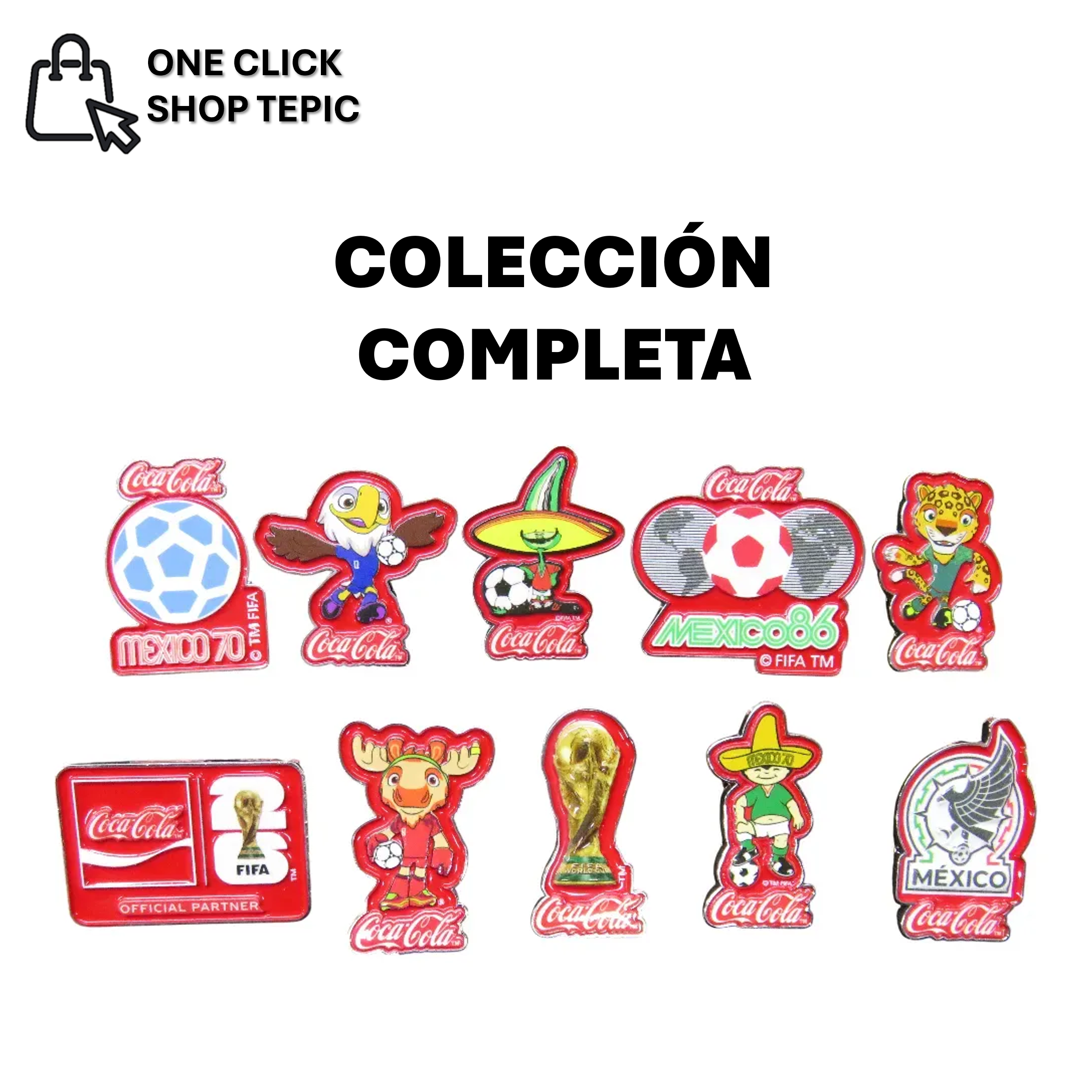 Coleccion 10 pines completa Coca-Cola Original