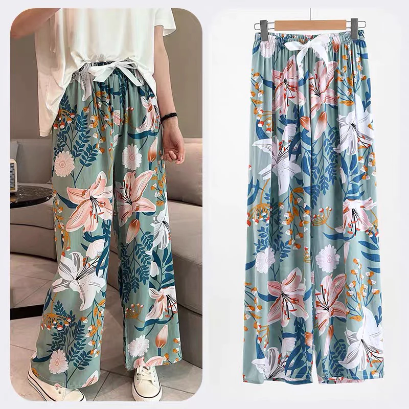 Women’s cotton spandex Square Pants - Fits M to XXL flower square home wear pajama