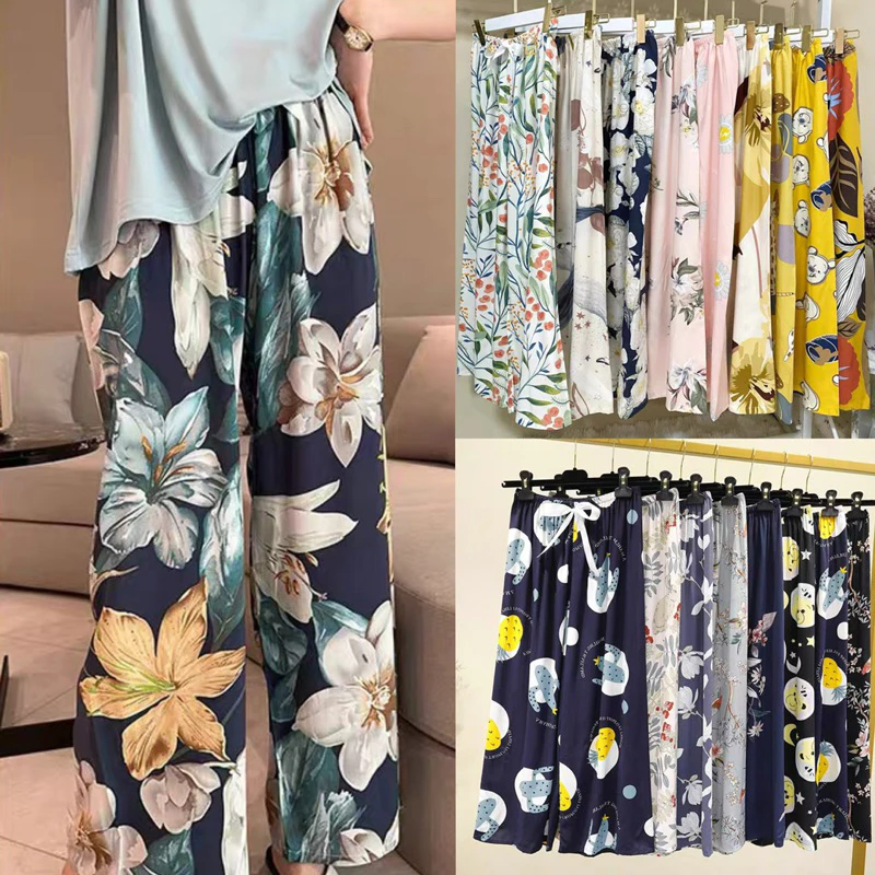 Women’s cotton spandex Square Pants - Fits M to XXL flower square home wear pajama