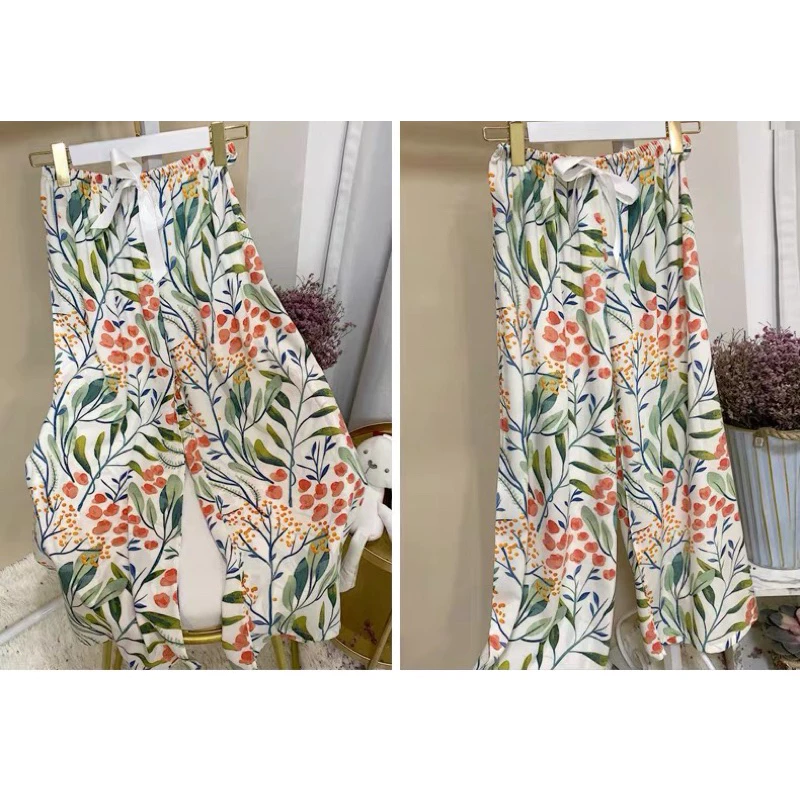 Women’s cotton spandex Square Pants - Fits M to XXL flower square home wear pajama