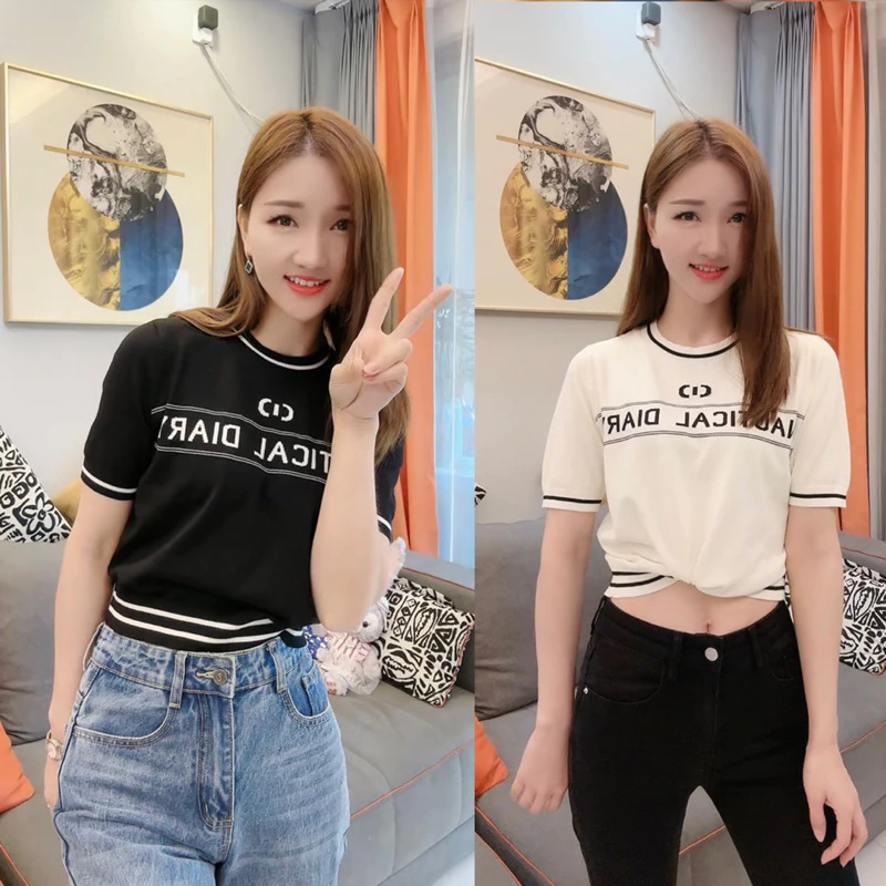 French style pink dress, ladies' slim knitted dress, summer short-sleeved dress M-XL