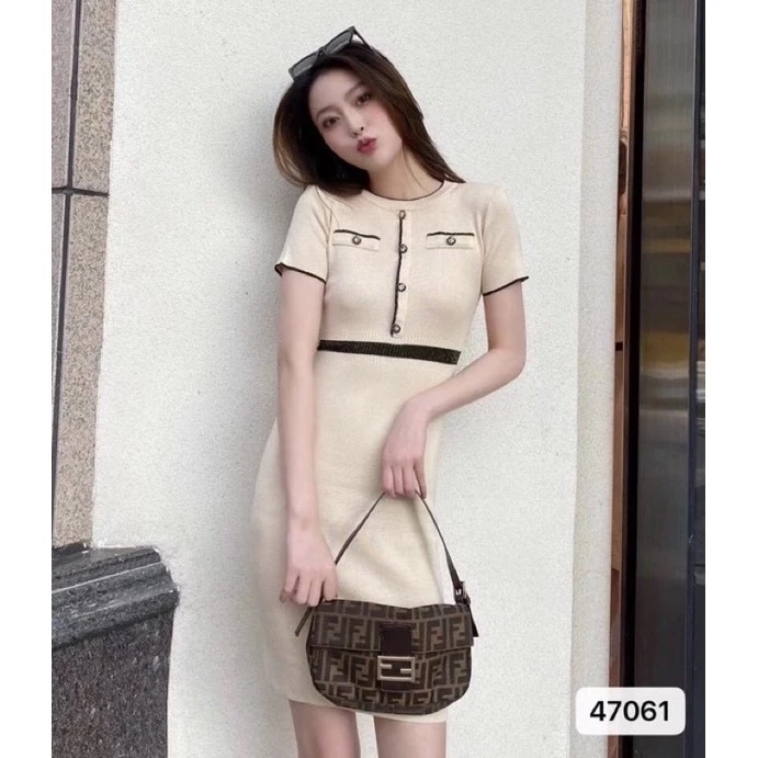 korean knitted fashion shortsleeve dress /summer dress / pencil dress/women’s fashionofficial dress