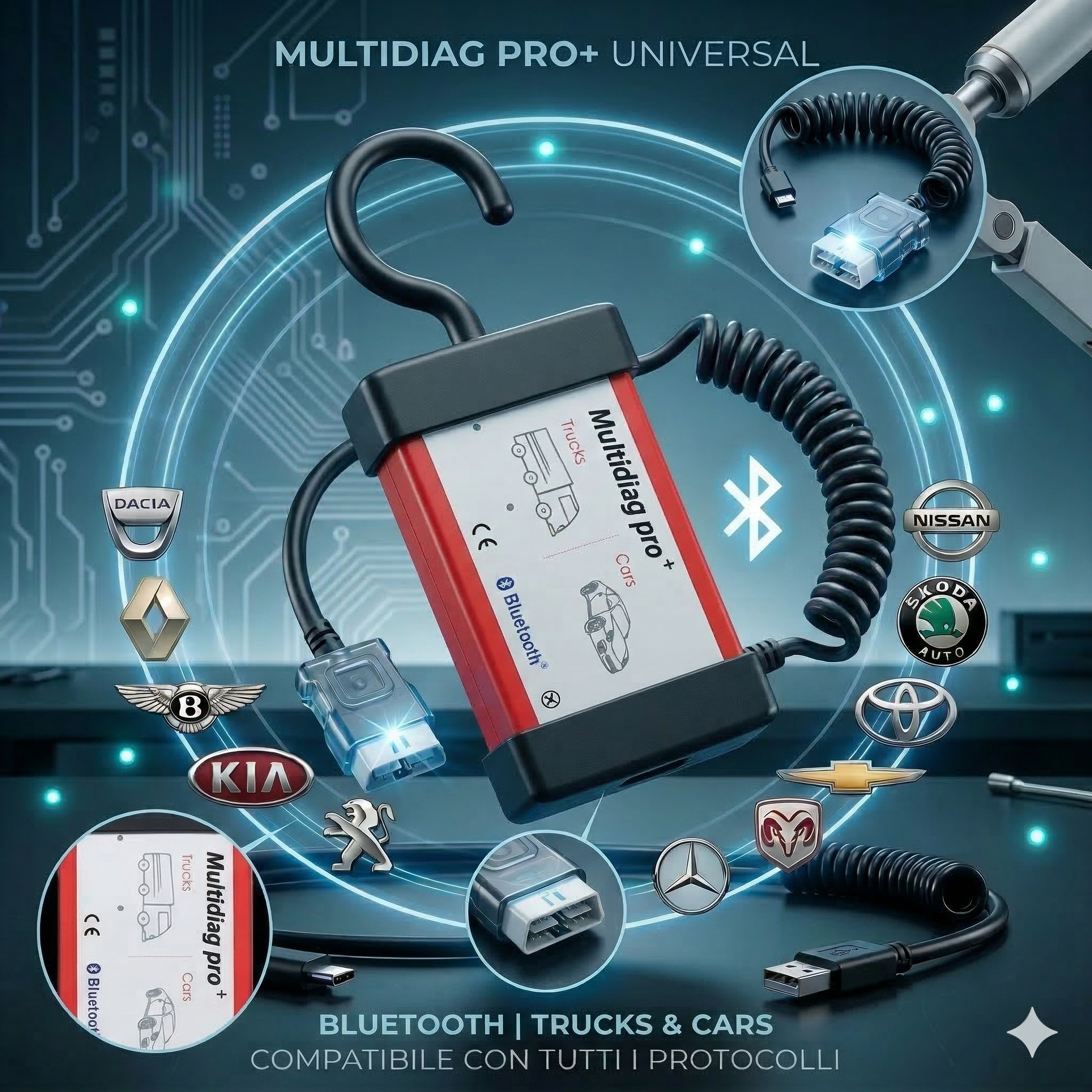 Scanner Diagnostico Auto Universale MultiDiag Pro Plus