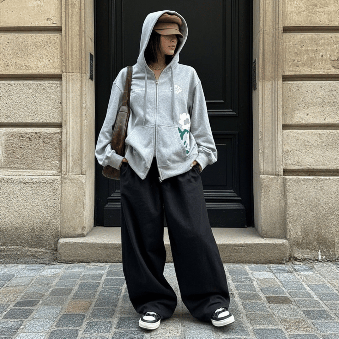 Oversized Hoodie and Wide-Leg Pants Set