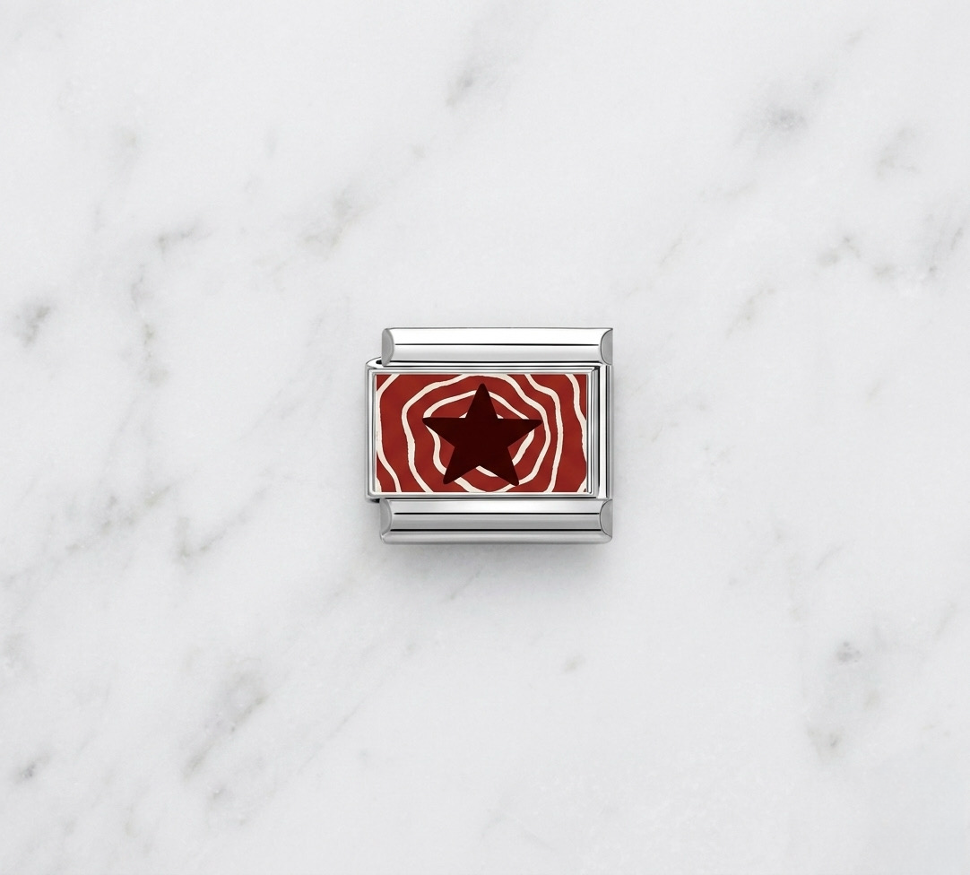 Charm étoile rouge argent