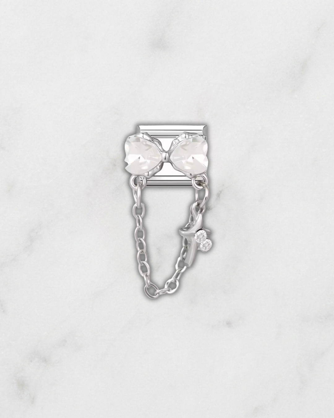Charm Chaîne double cristaux