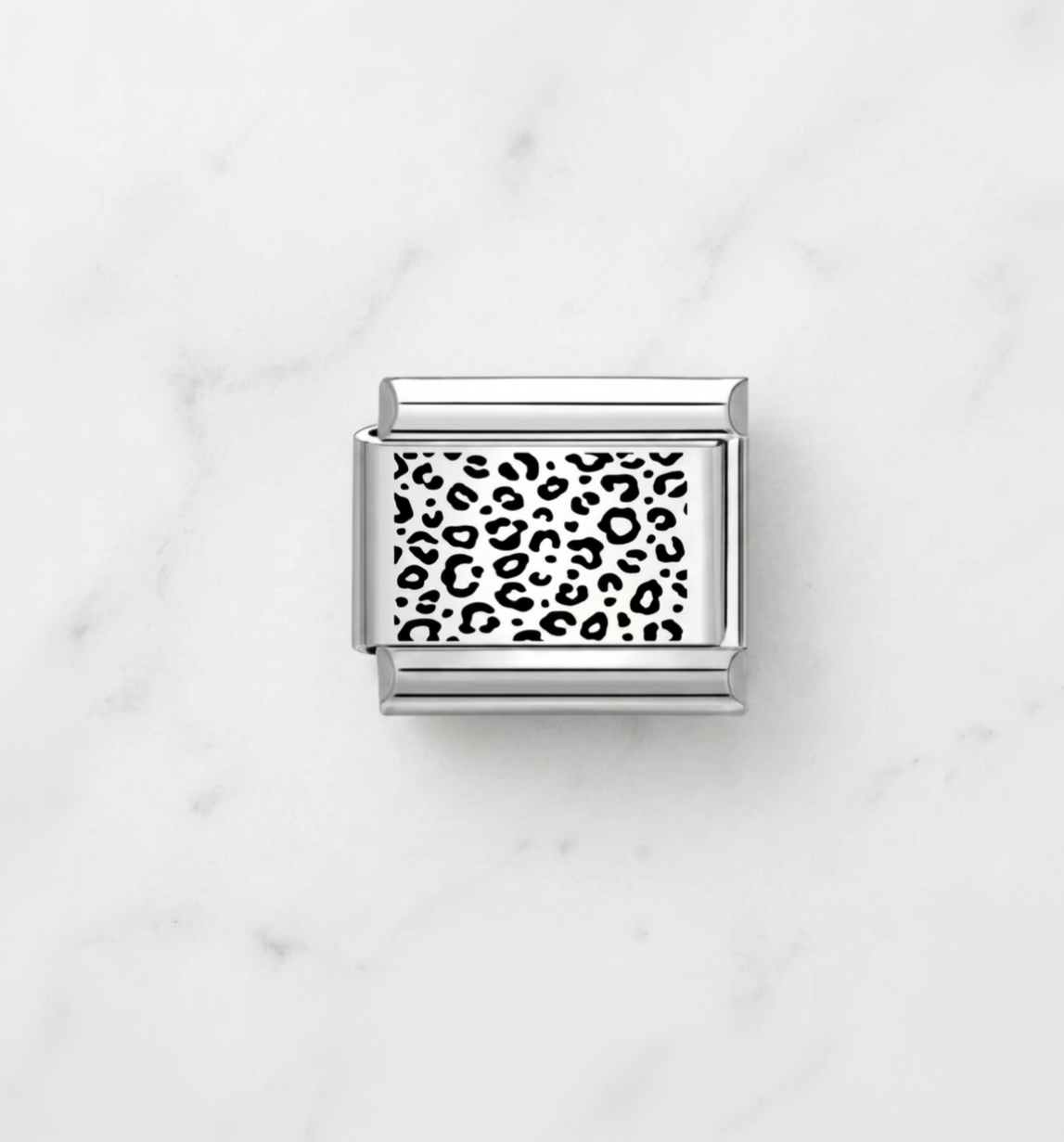 Charm léopard argenté & noir