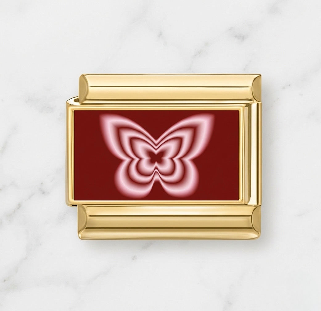 Papillon rouge & rose