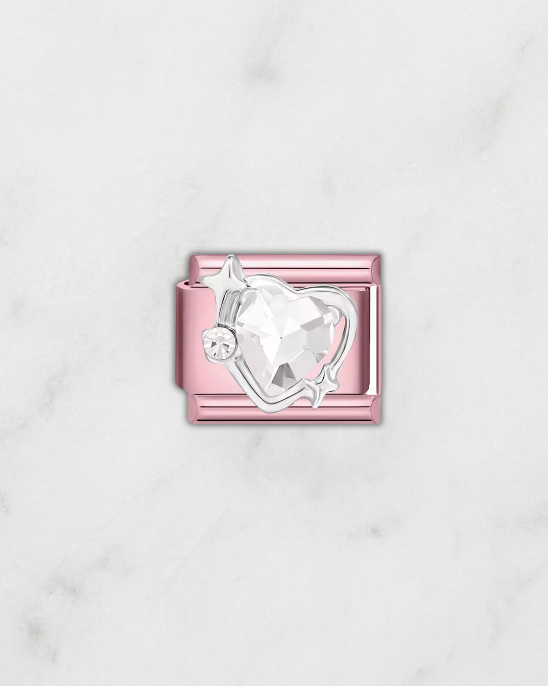Charm Cœur Cristal Rose