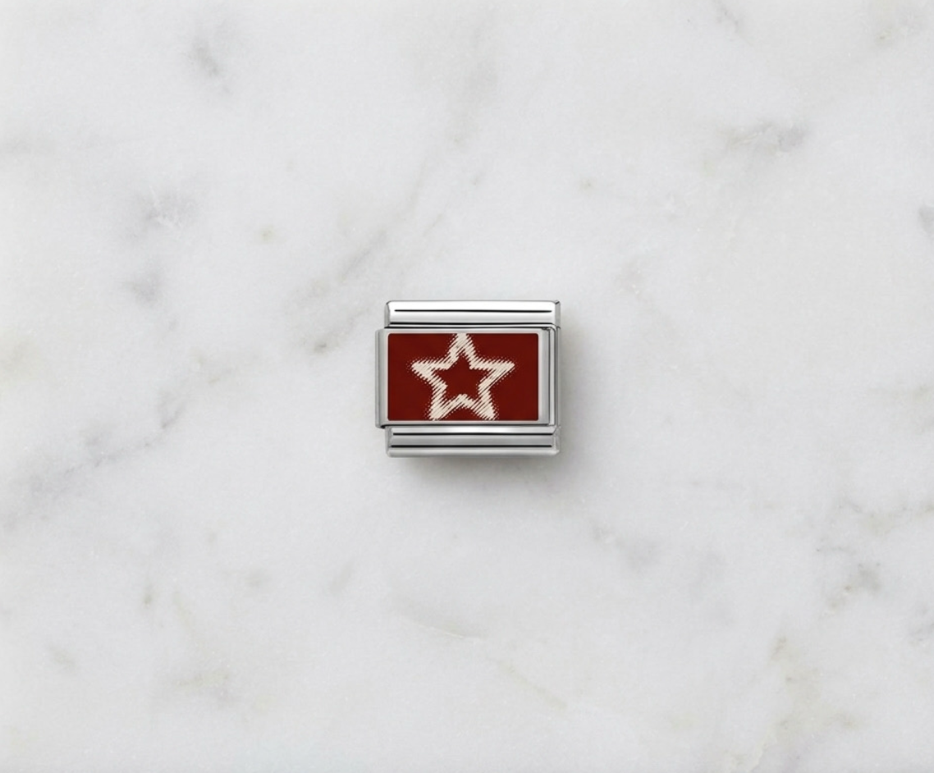 Charm étoile blanche & rouge