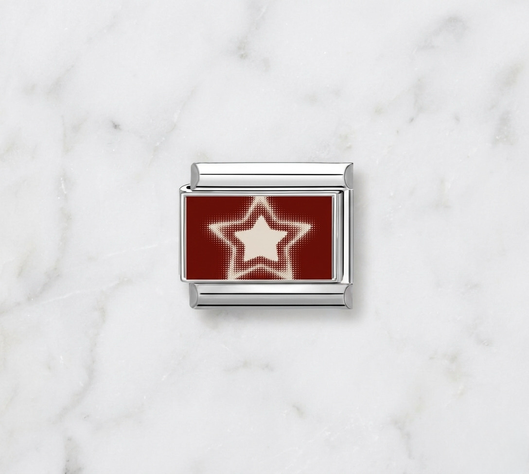 Charm étoile rouge & blanche
