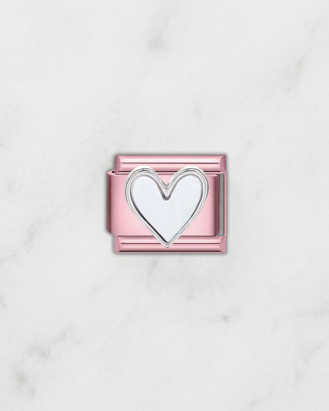 Charm Rose Cœur Blanc