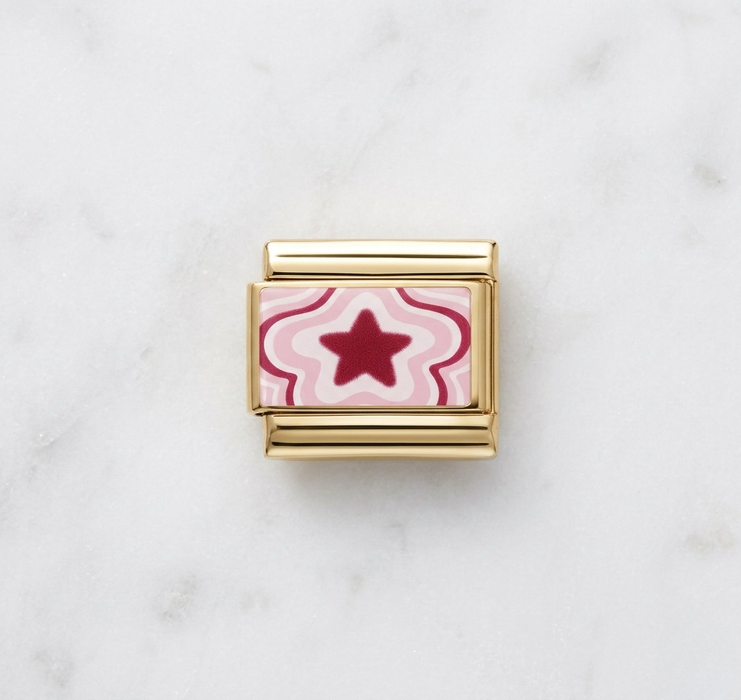 Charm multi étoiles rose & rouge