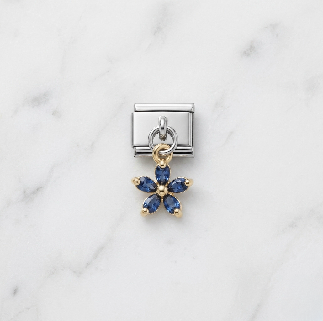 Charm fleur scintillante