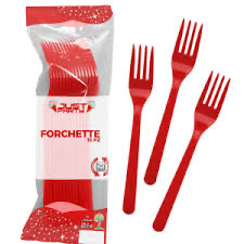 Forchette di plastica rosse